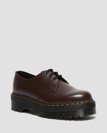 Men's Dr Martens 1461 Smooth Leather Platform Shoes Burgundy | AU 622GSO